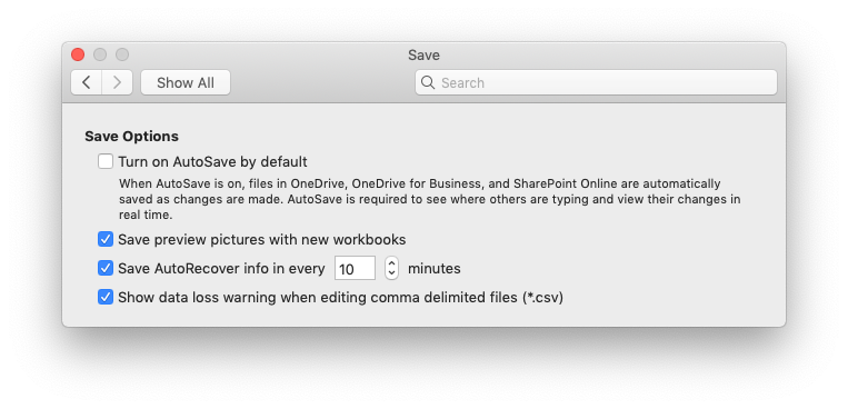 how can you set on mac for microsoft to automatic save